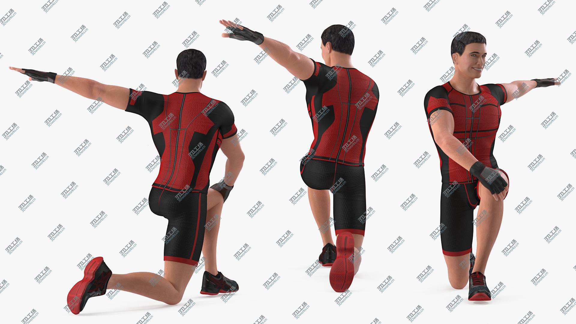 images/goods_img/202104093/3D Athletic Man doing Lunge and Twist/2.jpg